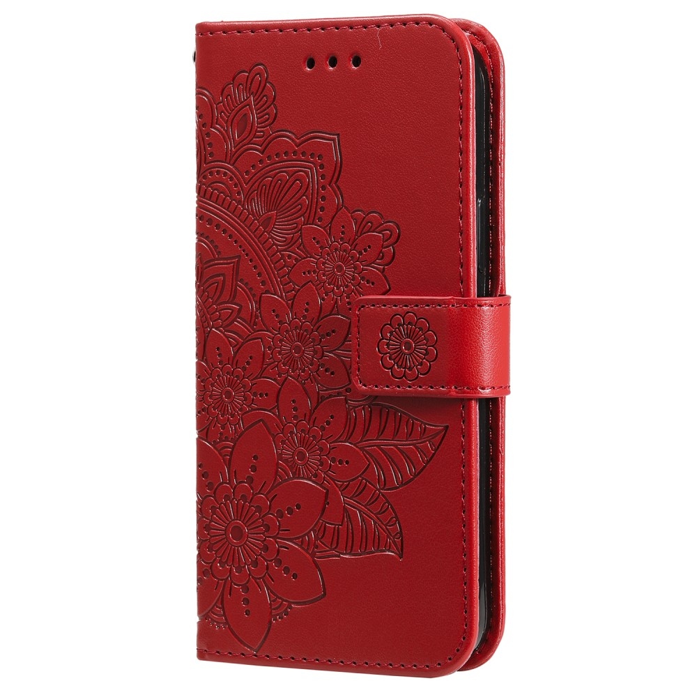 Mandala knižkové púzdro na Xiaomi Redmi Note 13 Pro+ 5G - červené