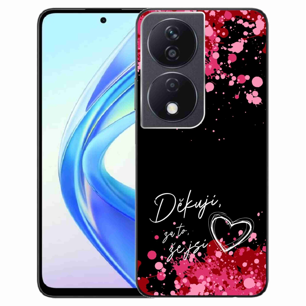 Gélový kryt mmCase na Honor X7b/Honor 90 Smart - zamilovaný text 2 čierne pozadie