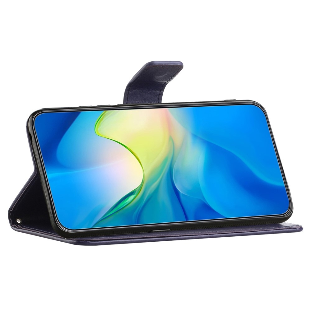 Flower knižkové púzdro na Samsung Galaxy A07 4G - tmavofialové