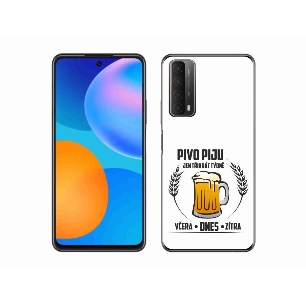 Gélový kryt mmCase na Huawei P Smart (2021) - pivný motív biele pozadie