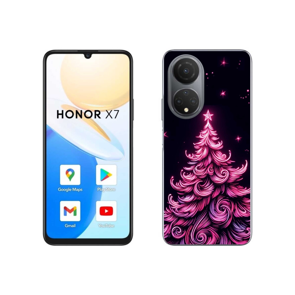 Gélový kryt mmCase na Honor X7 - neónový vianočný stromček 2