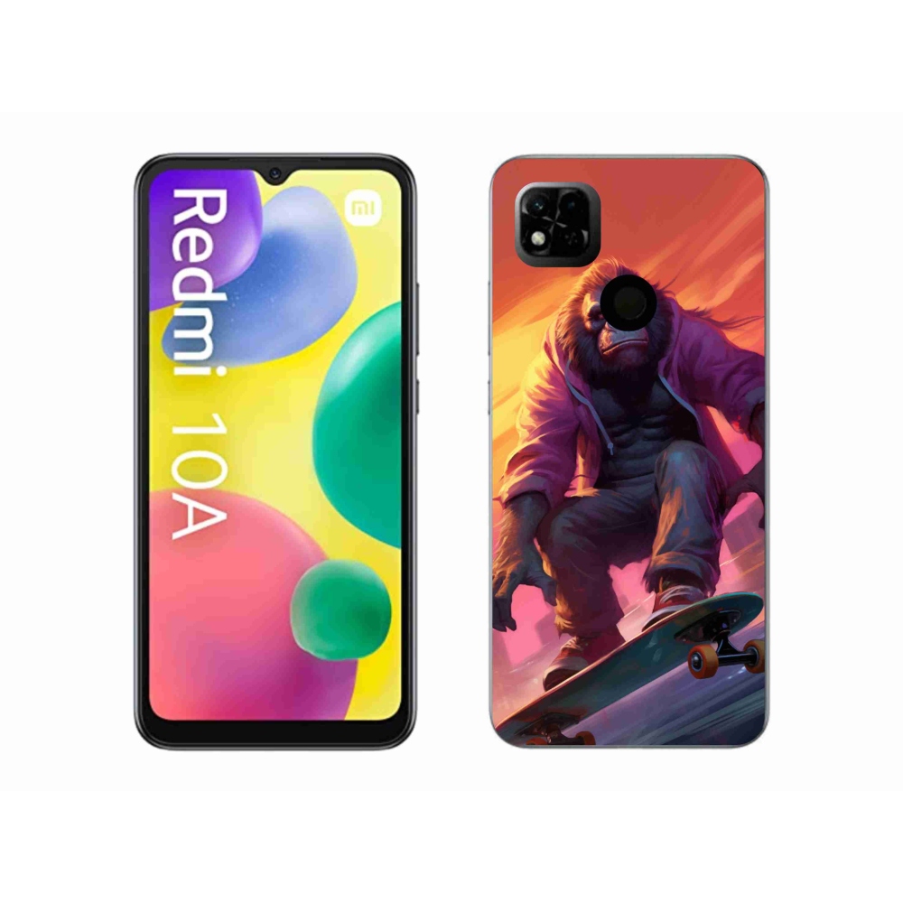 Gélový kryt mmCase na Xiaomi Redmi 10A - gorila na skateboarde