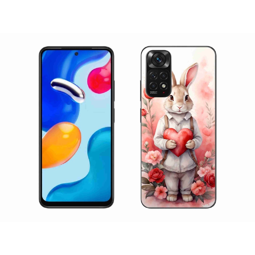 Gélový kryt mmCase na Xiaomi Redmi Note 11 4G - zajac so srdiečkom