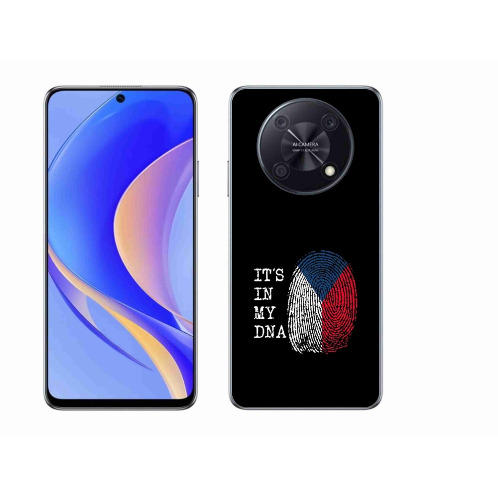 Gélový kryt mmCase na Huawei Nova Y90 - vlajka odtlačok prsta čierne pozadie