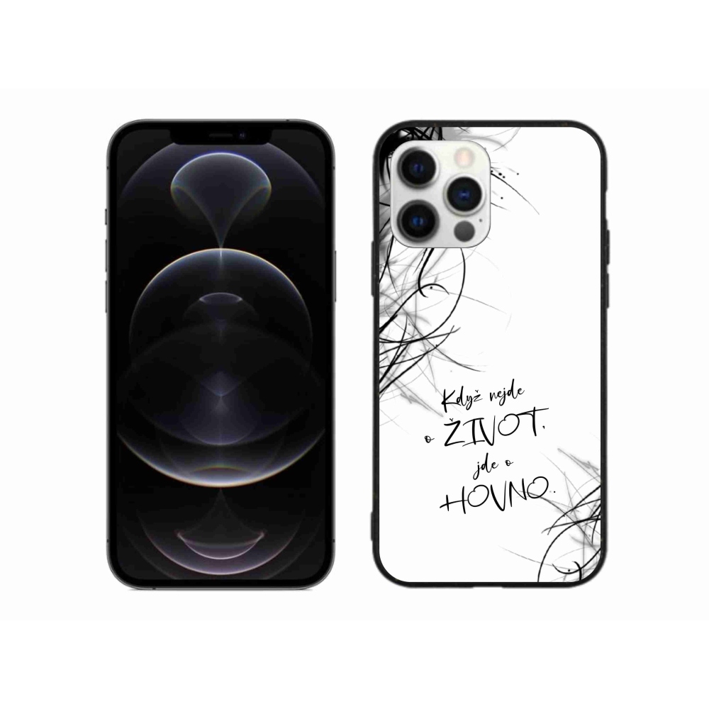 Gélový kryt mmCase na iPhone 12 Pro Max - vtipný text 16 biele pozadie
