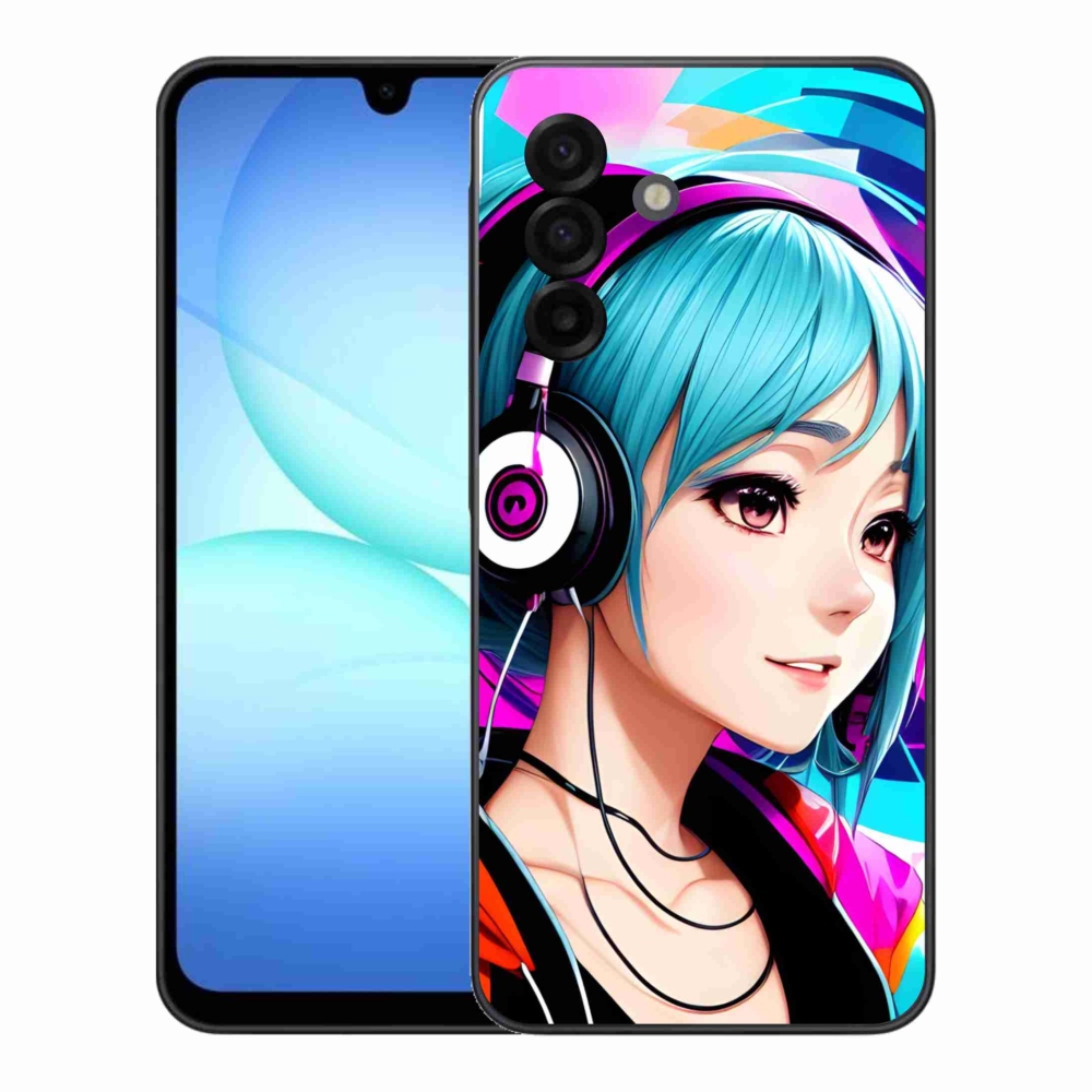 Gélový kryt mmCase na Samsung Galaxy A17 5G - dievča so slúchadlami