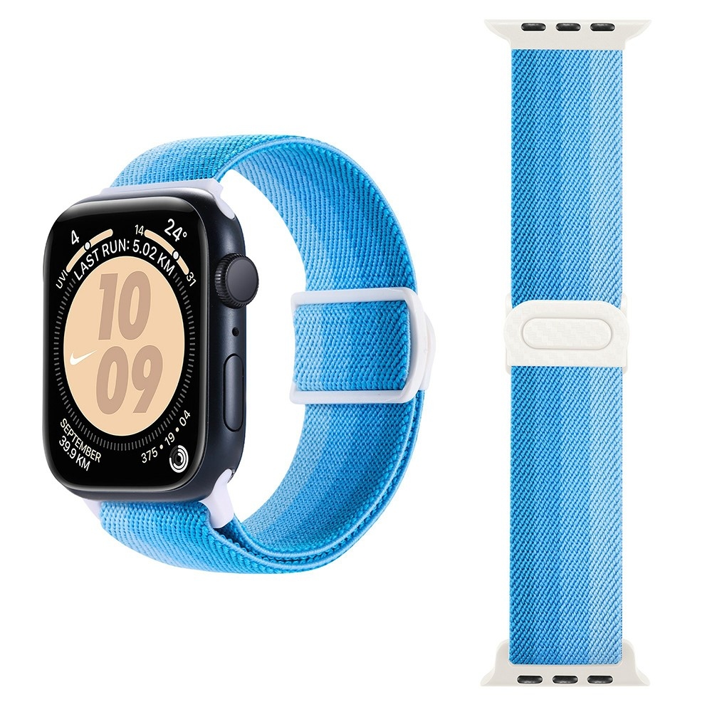 Gradient nylonový remienok na Apple Watch Ultra/Ultra 2 49mm/SE/SE 2022/2023 44mm/9/8/7 45mm/6/5/4 44mm/3/2/1 42 mm - modré pruhy