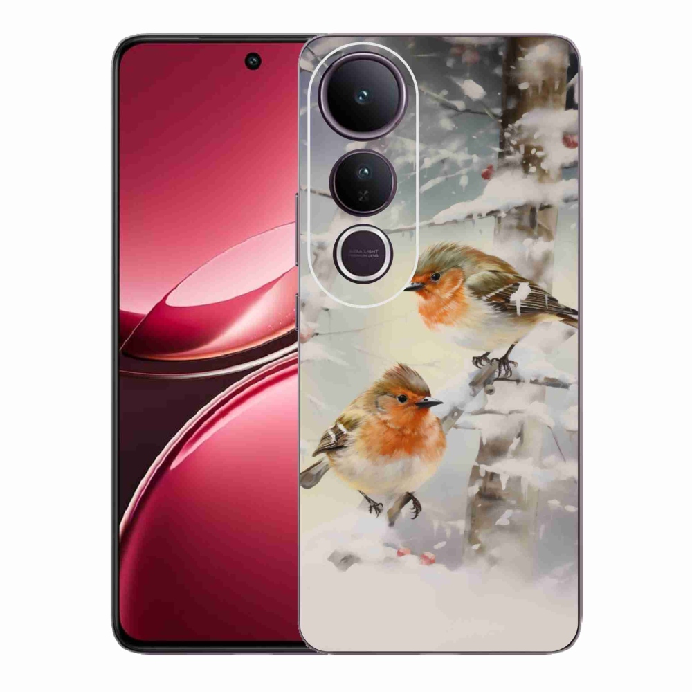 Gélový kryt mmCase na Vivo V50 Lite 4G/5G - vtáčiky v zime