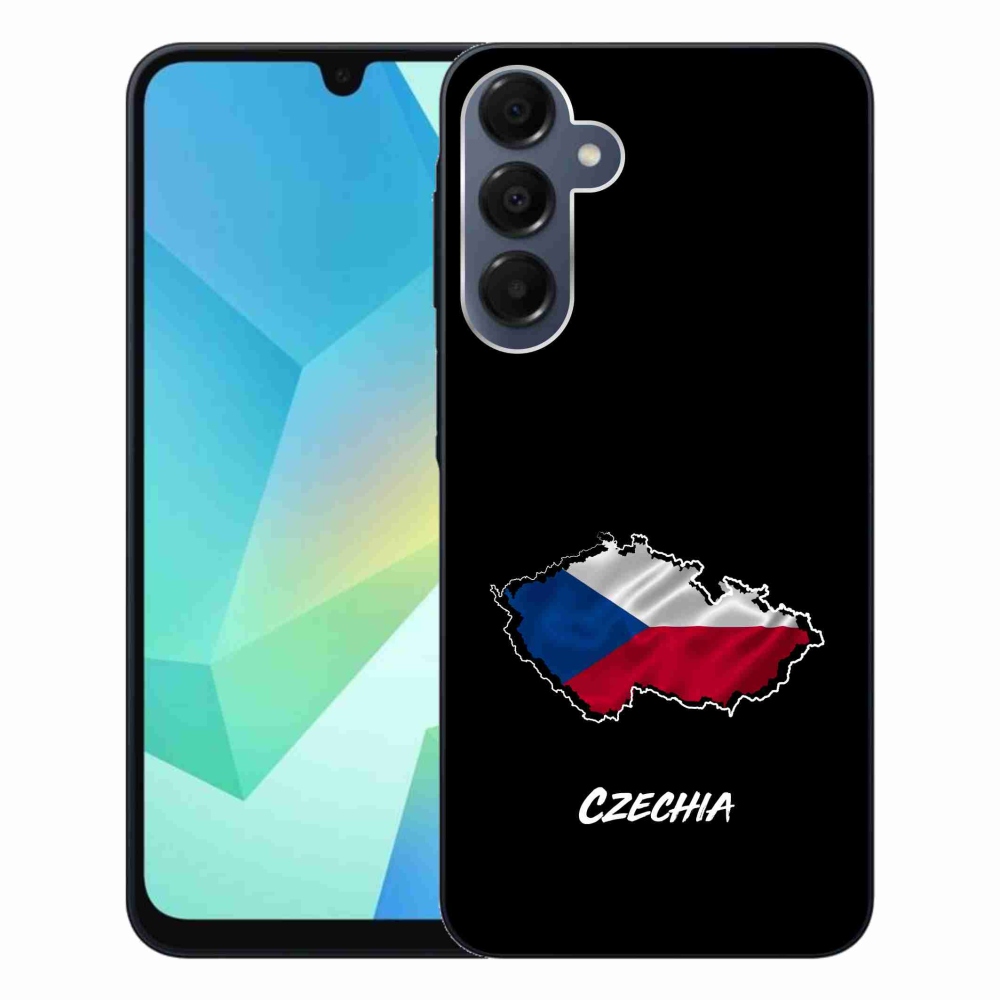 Gélový kryt mmCase na Samsung Galaxy A16 4G/5G - Czechia čierne pozadie