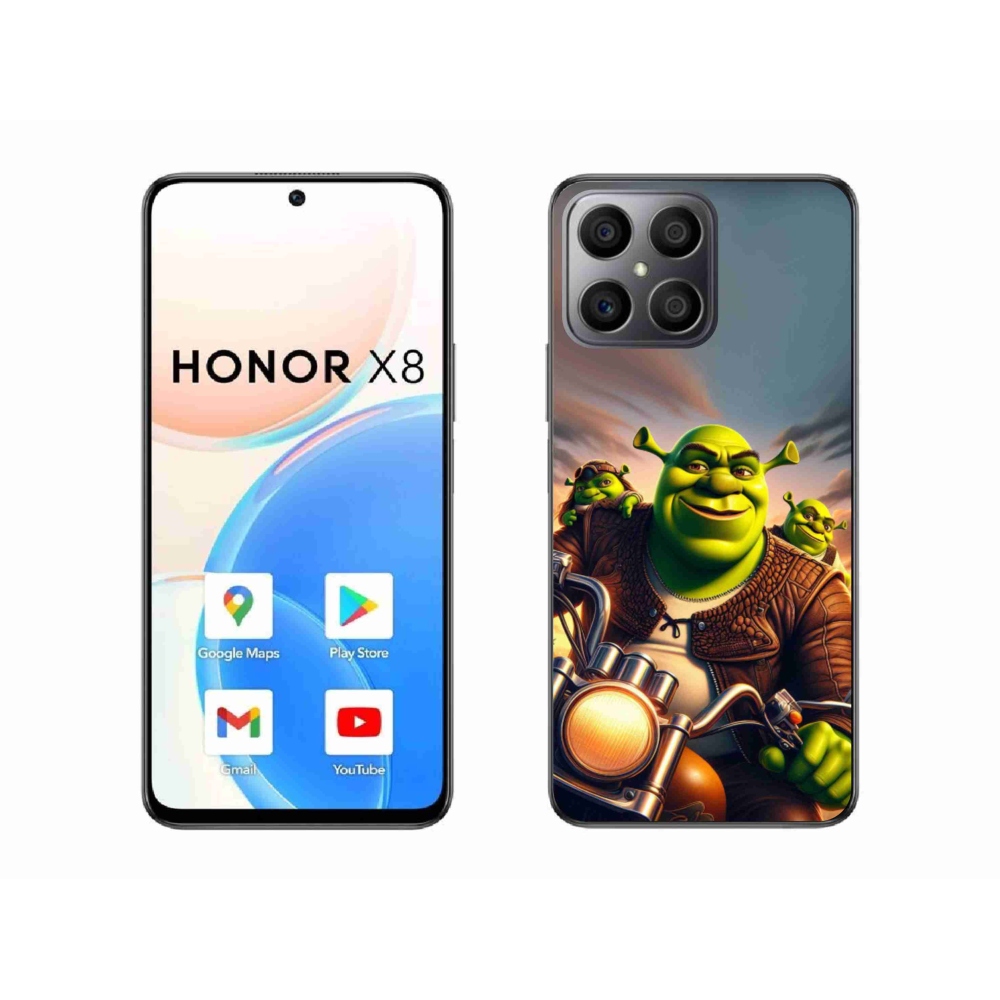 Gélový kryt mmCase na Honor X8 4G - shrek na motorke