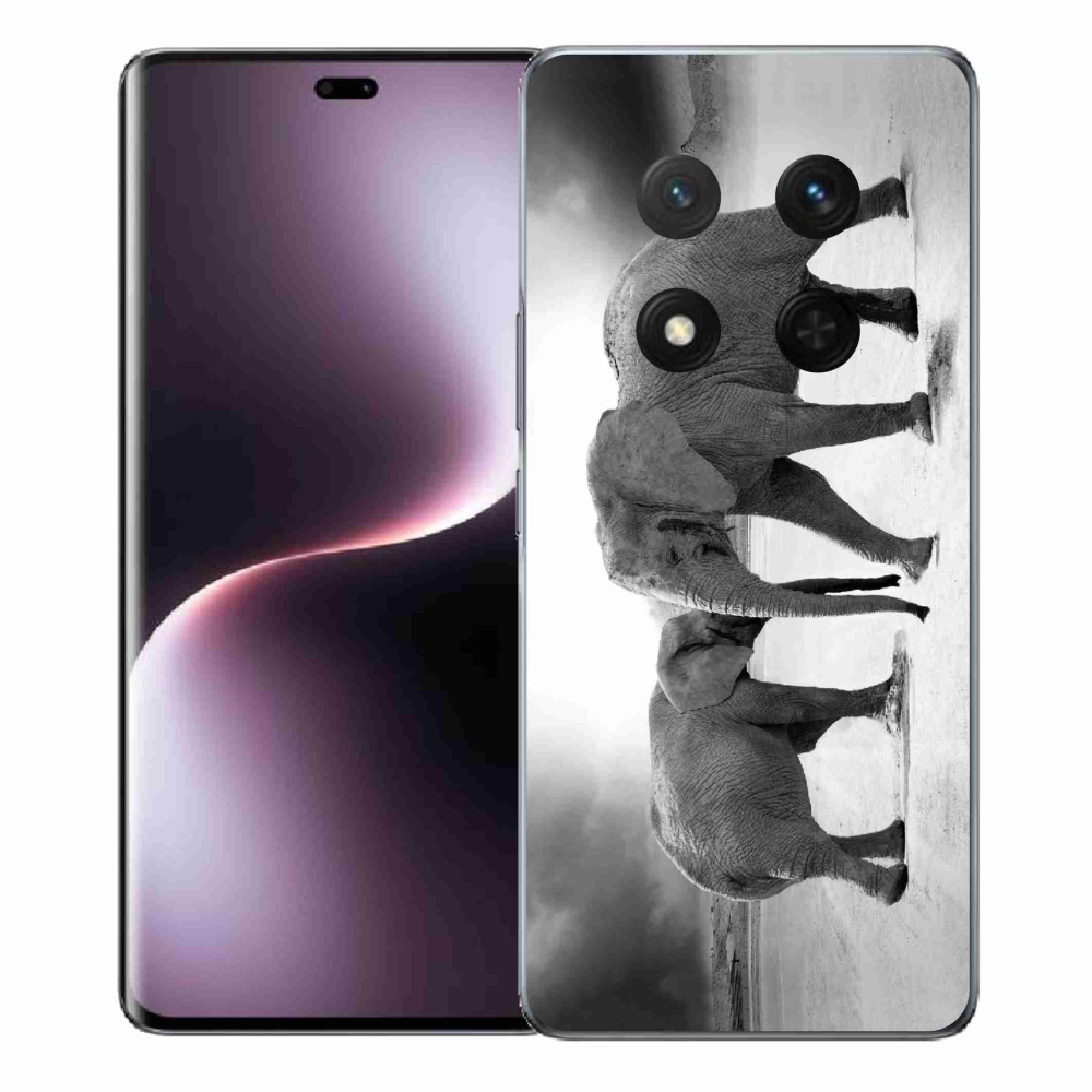 Gélový kryt mmCase na Honor Magic 7 Lite 5G - čiernobieli slony