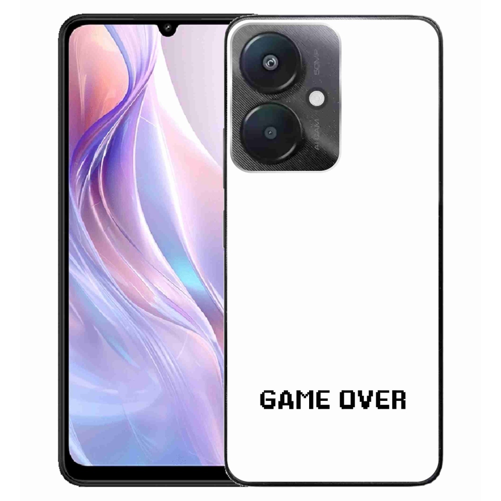 Gélový kryt mmCase na Xiaomi Redmi 13C 5G - game over biele pozadie