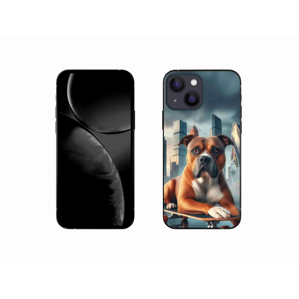 Gélový kryt mmCase na iPhone 13 mini 5.4 - pes na skateboarde