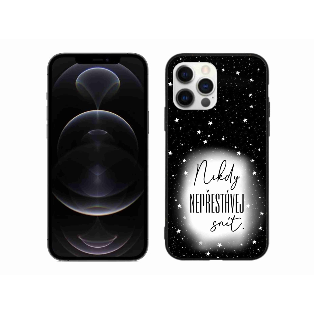 Gélový kryt mmCase na iPhone 12 Pro Max - citát 1 bieločierne pozadie