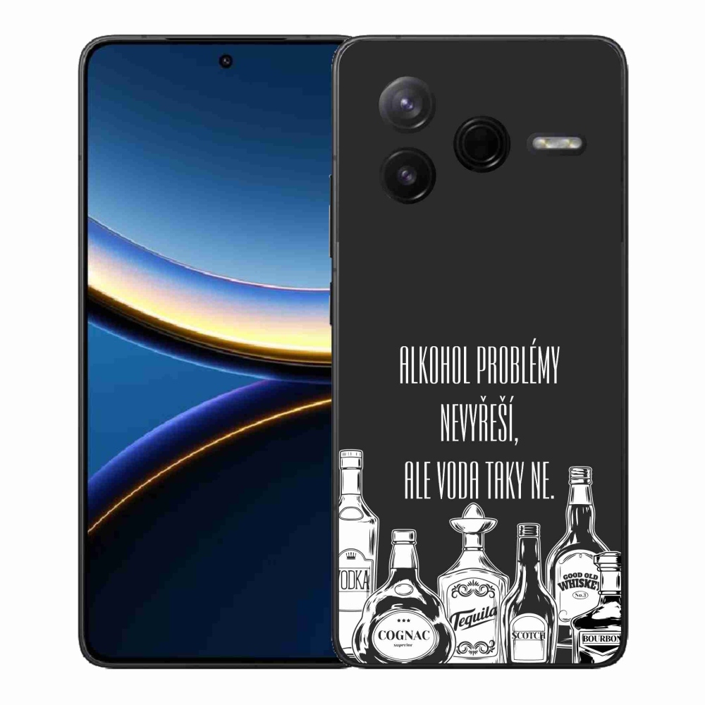 Gélový kryt mmCase na Xiaomi Poco F7 Pro - vtipný text čierne pozadie