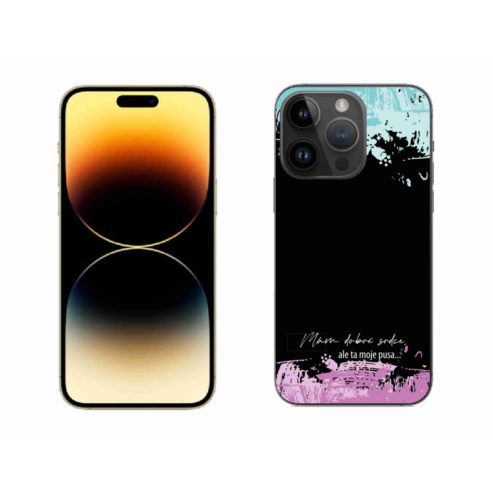 Gélový kryt mmCase na iPhone 14 Pro Max 6.7 - vtipný text 3 čierne pozadie