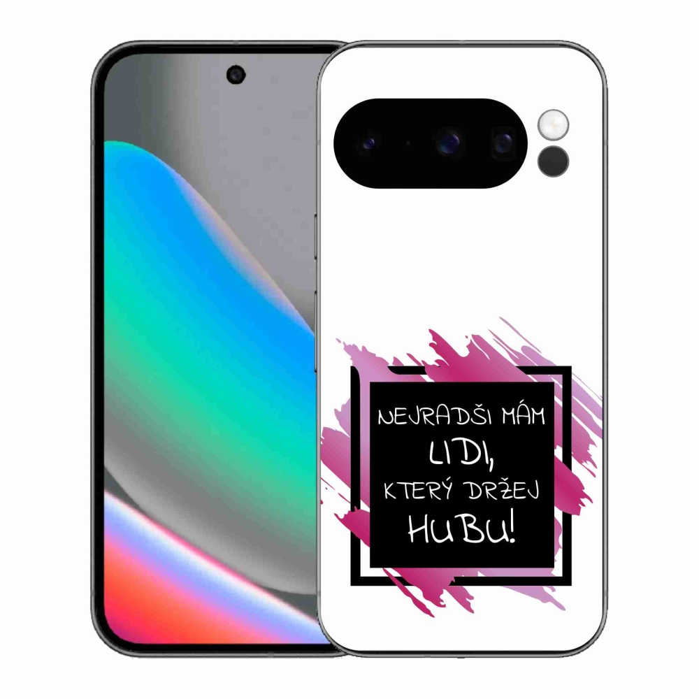 Gélový kryt mmCase na Google Pixel 10 Pro - vtipný text 7 čiernobiele pozadie