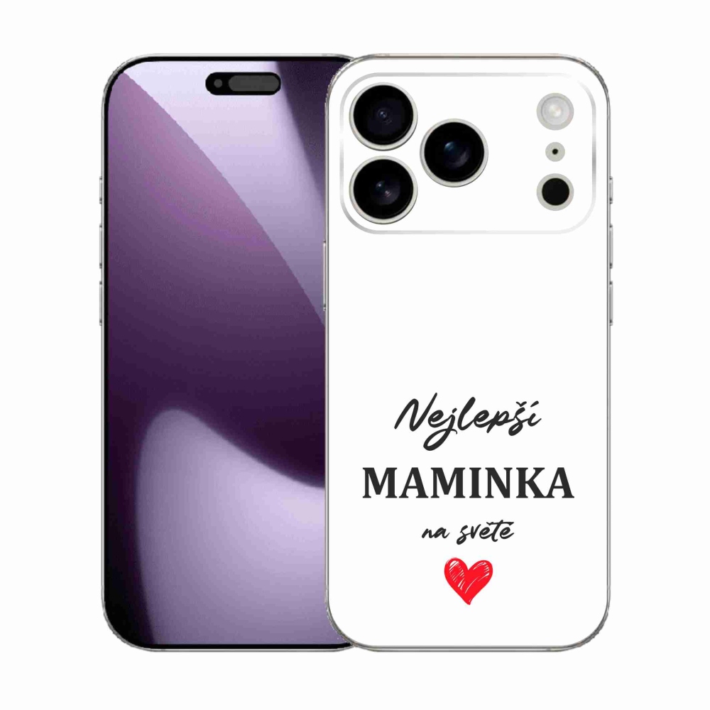 Gélový kryt mmCase na iPhone 17 Pro - najlepšia mamička 1 biele pozadie