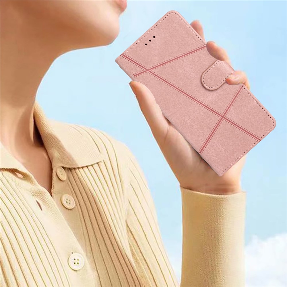Line knižkové púzdro na Samsung Galaxy S25 FE - ružovozlaté