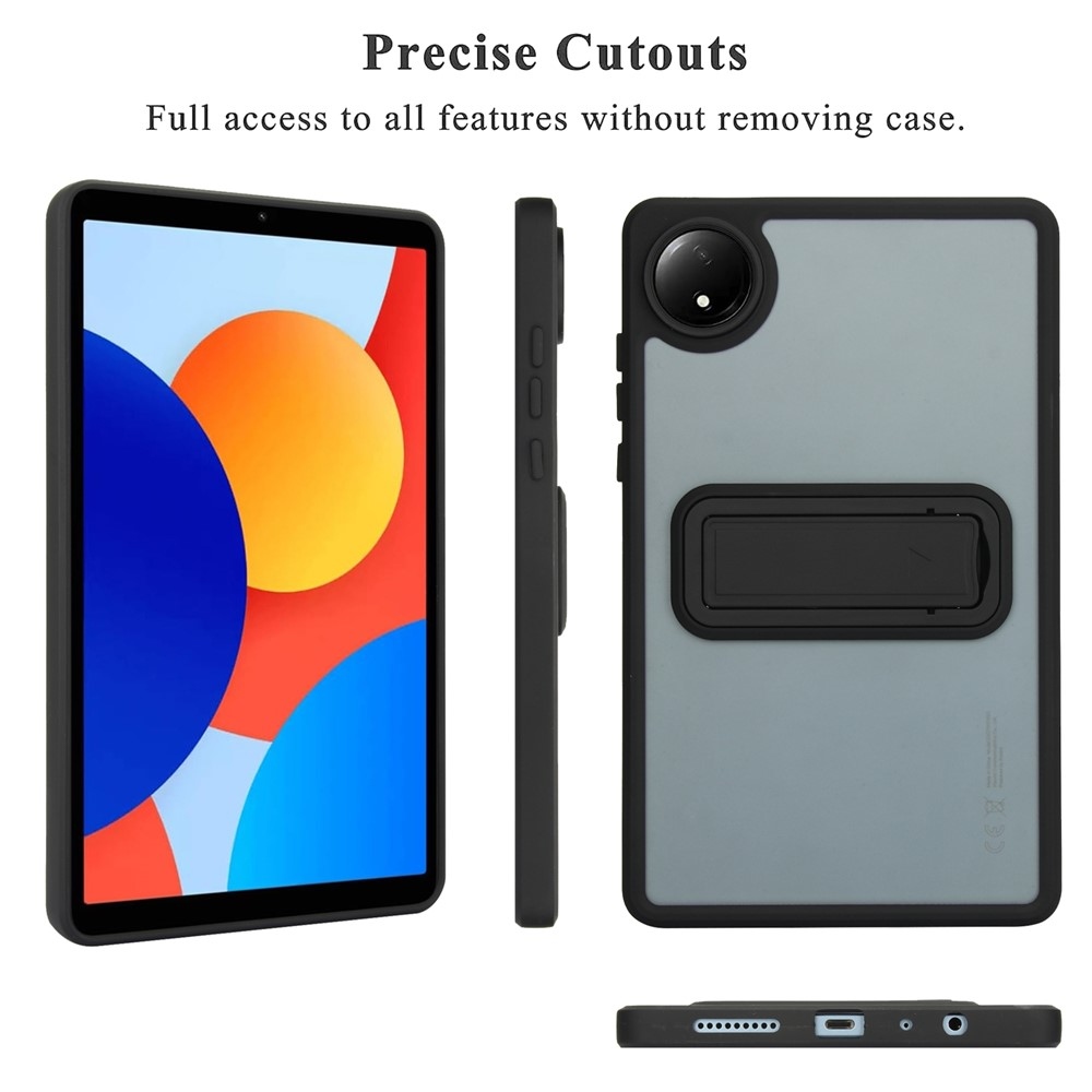 Skiny gélový obal s pevným chrbtom a výklopným stojanom na Xiaomi Redmi Pad SE 8.7 - čierny