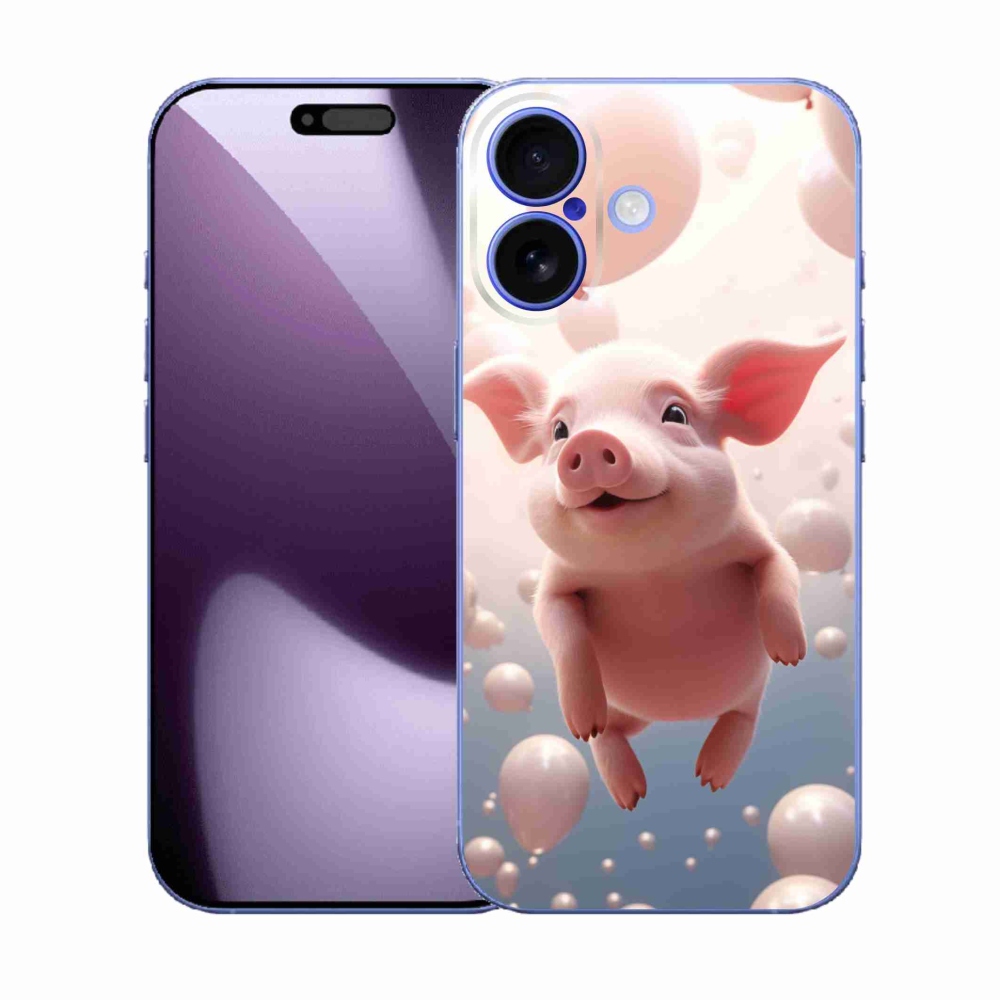 Gélový kryt mmCase na iPhone 17 - prasiatko s balónikmi
