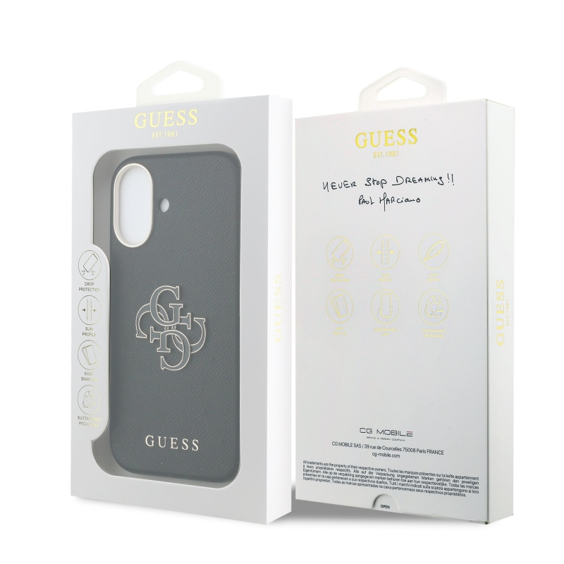 Zadný kryt s logom Guess PU Resin pre iPhone 17 Black