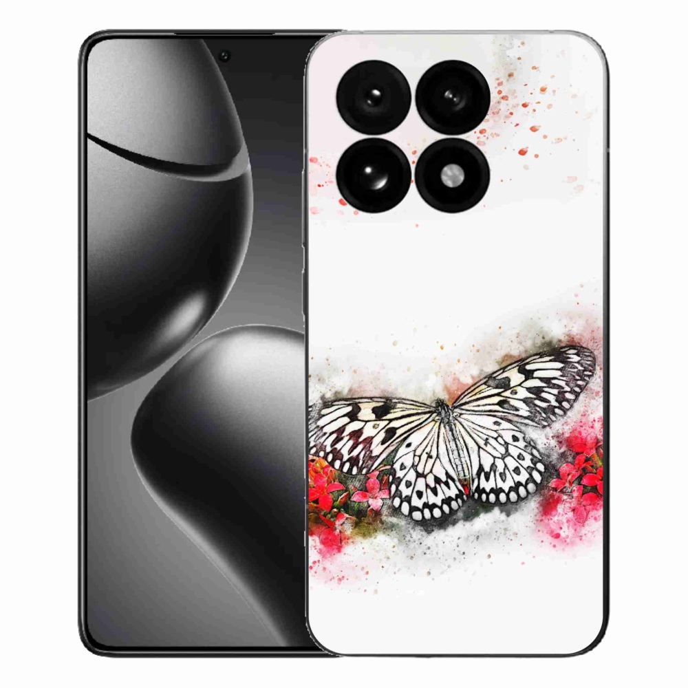 Gélový kryt mmCase na Xiaomi 15T - čiernobiely motýľ