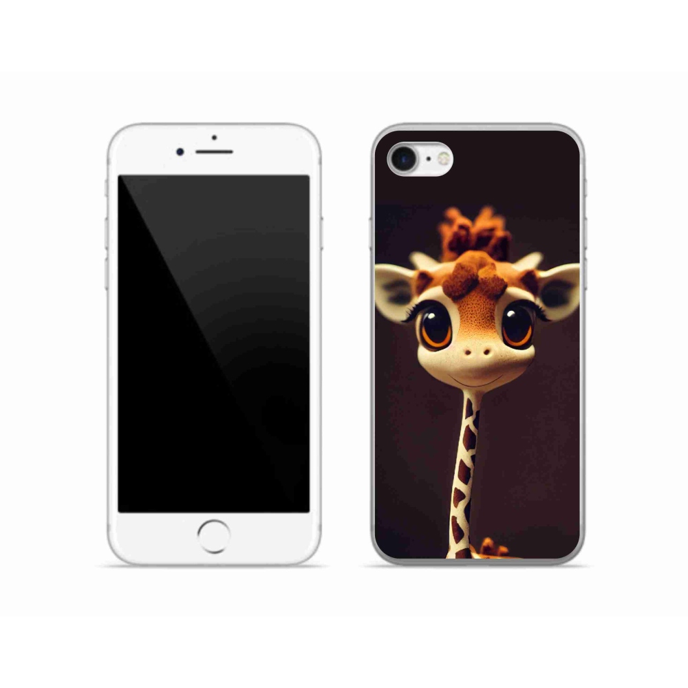 Gélový kryt mmCase na iPhone SE (2020) - malá žirafa