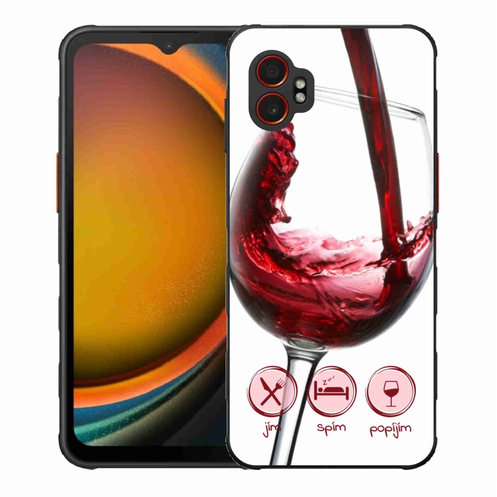 Gélový kryt mmCase na Samsung Galaxy Xcover 7 Pro - pohár vína červené