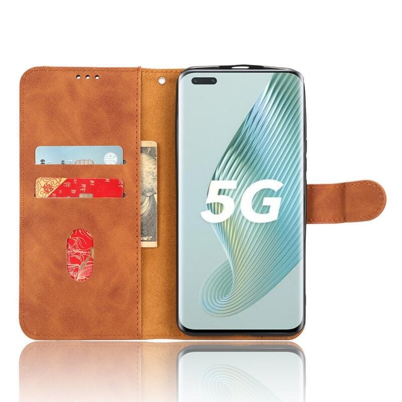 Wallet knižkové puzdro na Honor Magic 5 Pro 5G - hnedé