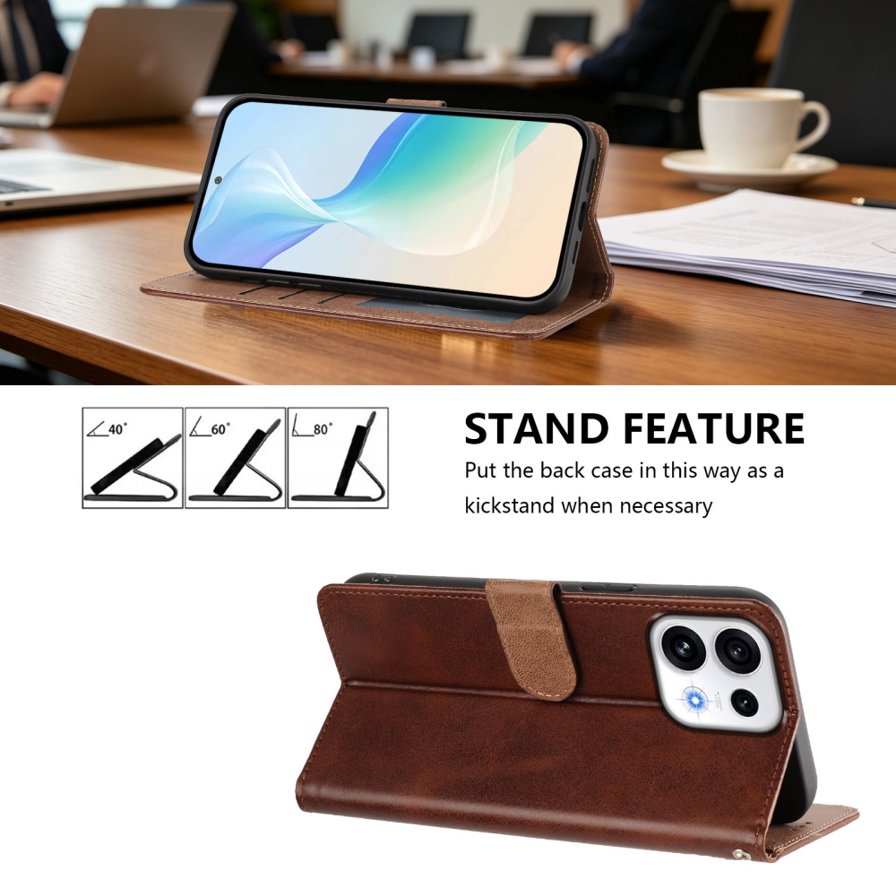 Wallet knižkové púzdro na Oppo Reno 16 Pro 5G/Oppo Reno 16 5G - hnedé