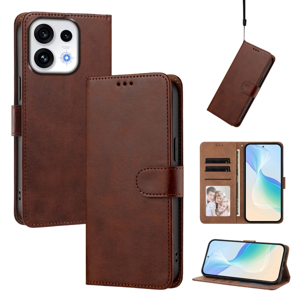 Wallet knižkové púzdro na Oppo Reno 16 Pro 5G/Oppo Reno 16 5G - hnedé