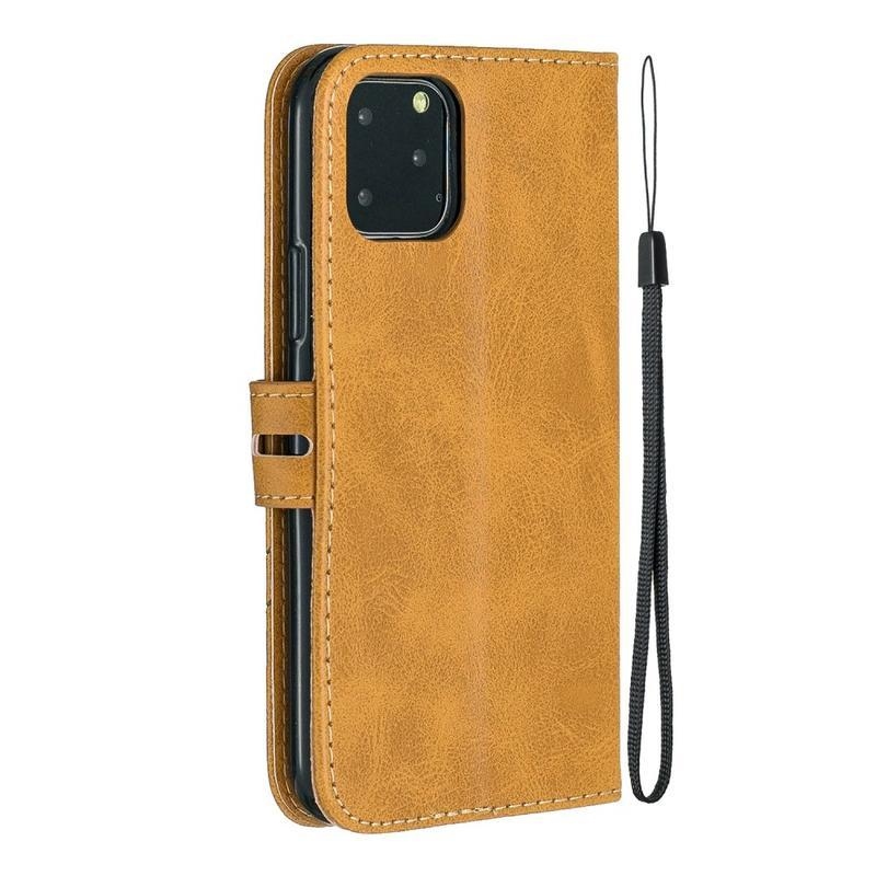 Wallet PU kožené peněženkové puzdro na mobil iPhone 12 mini - hnedé