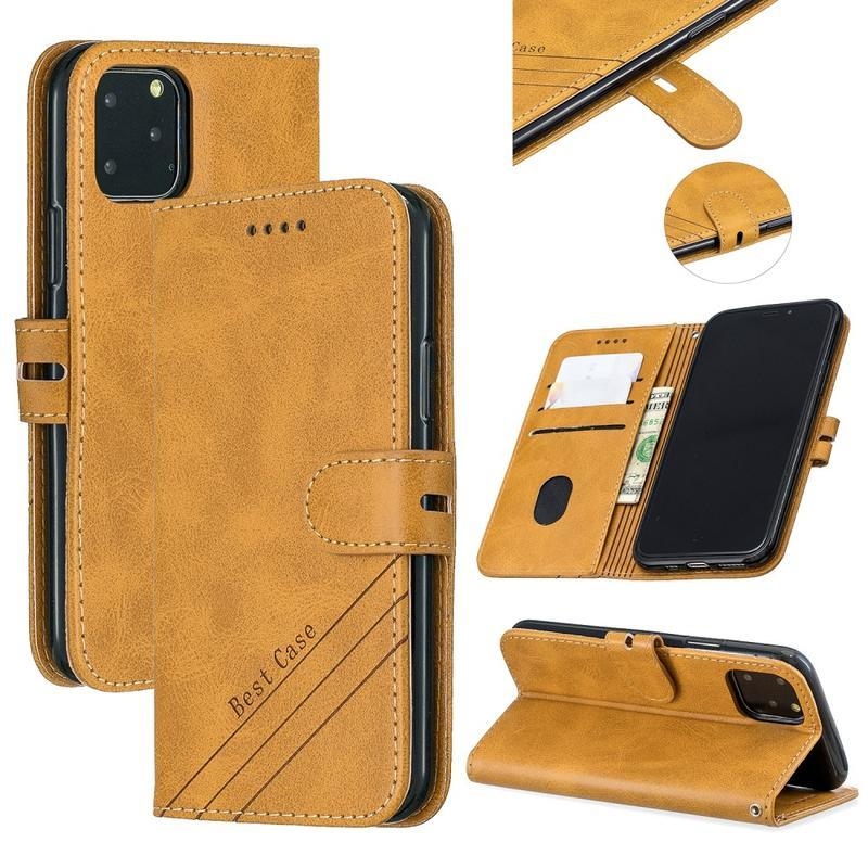 Wallet PU kožené peněženkové puzdro na mobil iPhone 12 mini - hnedé