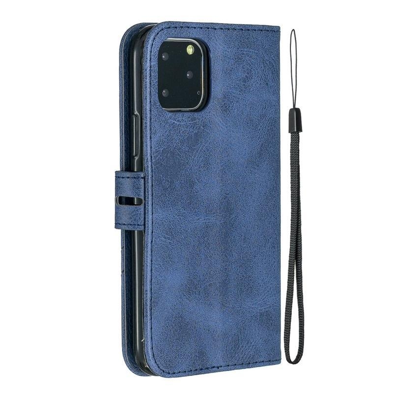 Wallet PU kožené peněženkové puzdro na mobil iPhone 12 mini - modré