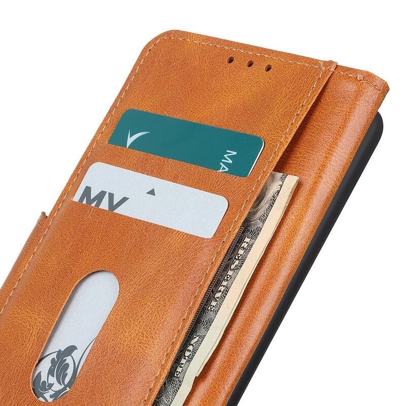 Wallet PU kožené peňaženkové púzdro na mobil Oppo Reno 5 Z 5G - hnedé
