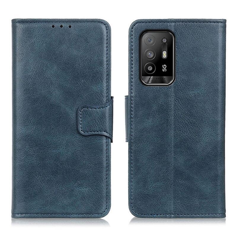 Wallet PU kožené peňaženkové púzdro na mobil Oppo Reno 5 Z 5G - modré