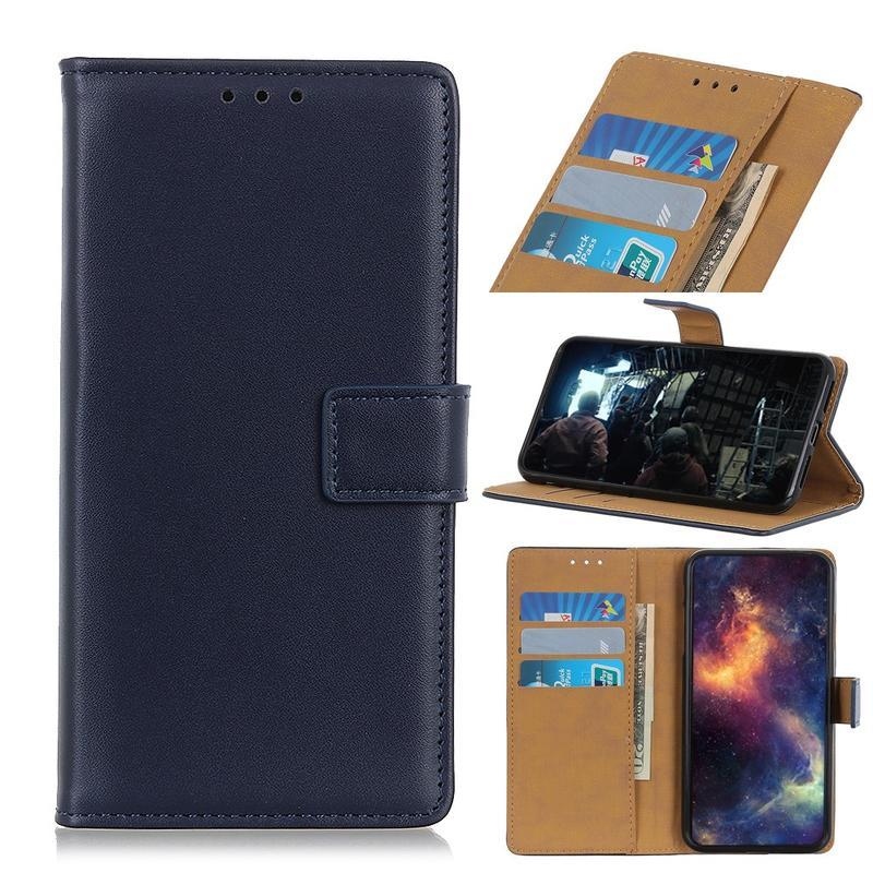 Wallet PU kožené peněženkové puzdro na mobil Samsung Galaxy M31s - modré