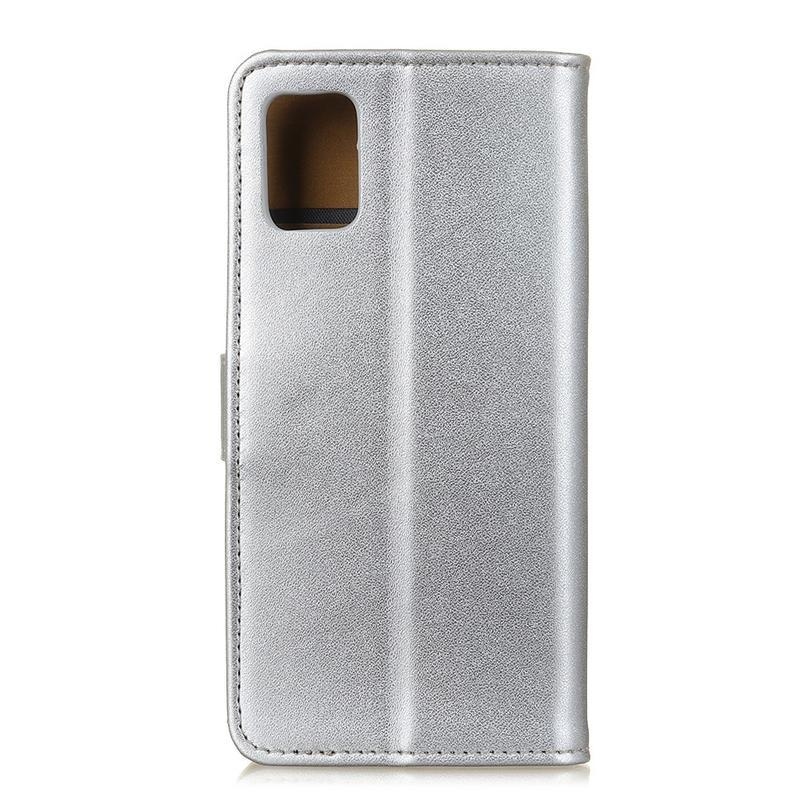 Wallet PU kožené peněženkové puzdro na mobil Samsung Galaxy Note 20/Note 20 5G - strieborné