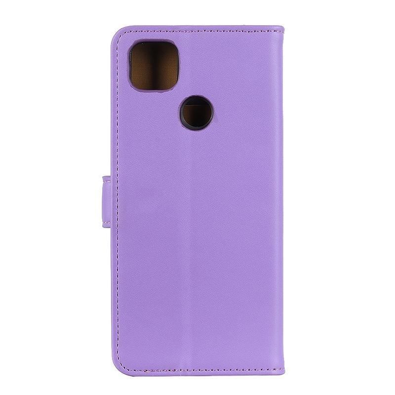 Wallet PU kožené peněženkové puzdro na mobil Xiaomi Redmi 9C - fialové