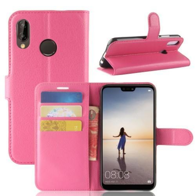 Wallet PU kožené puzdro na Huawei P20 Lite - rose