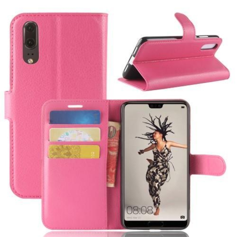 Wallet PU kožené puzdro na Huawei P20 - rose