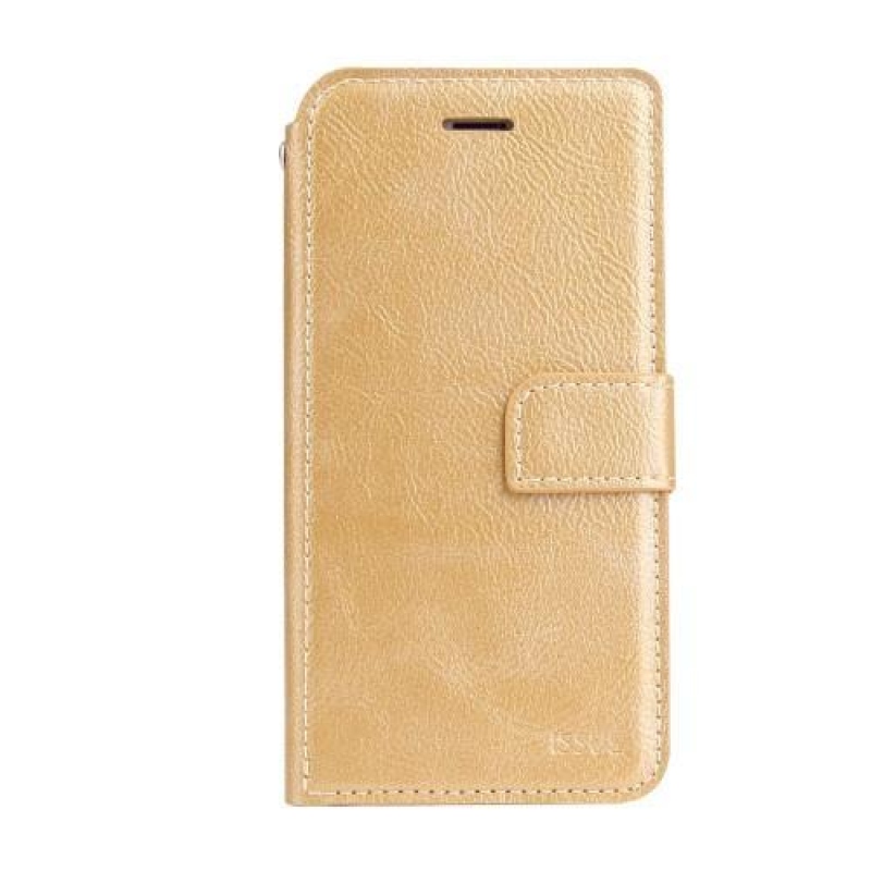 Wallet PU kožené puzdro na iPhone 6 Plus a iPhone 6s Plus - zlaté