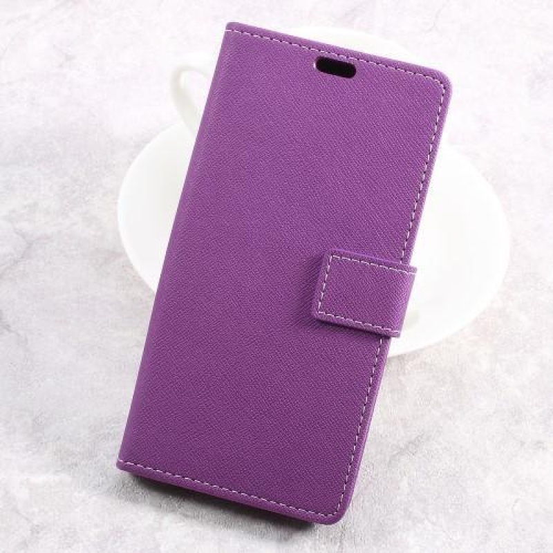 Wallet PU kožené puzdro pre mobil Sony Xperia L1 - fialové