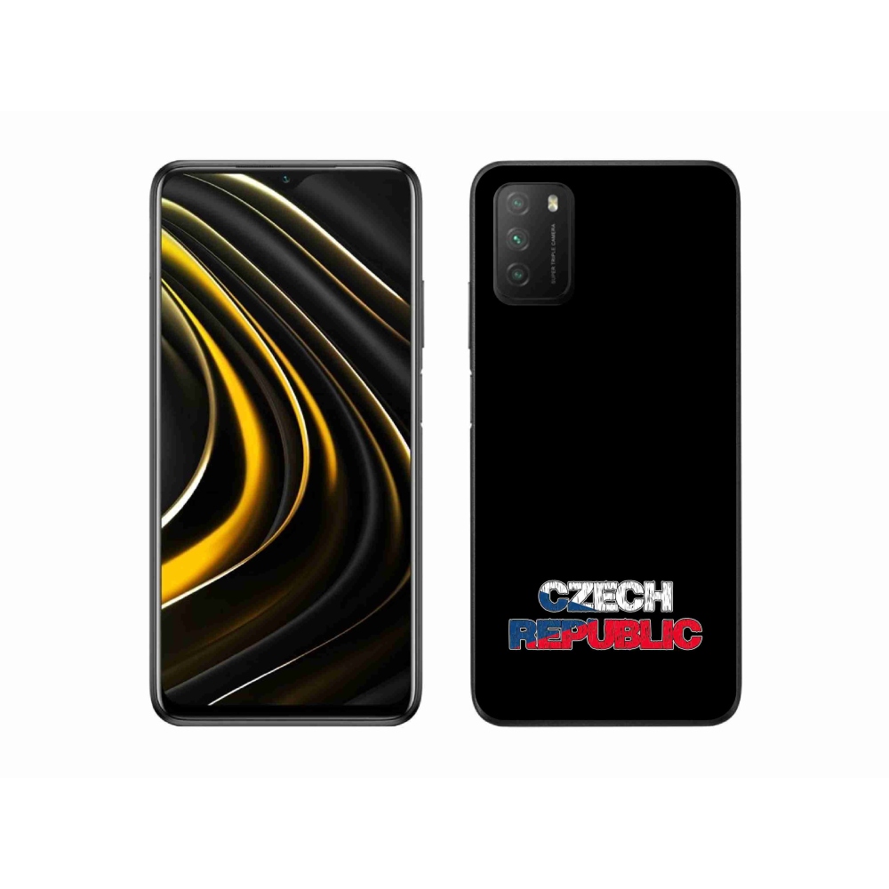 Gélový kryt mmCase na Xiaomi Poco M3 - Czech Republic čierne pozadie