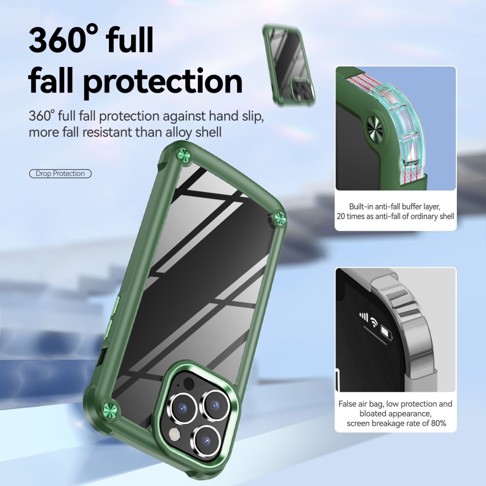 Gélový obal s pevným chrbtom na iPhone 15 Pro Max - zelený