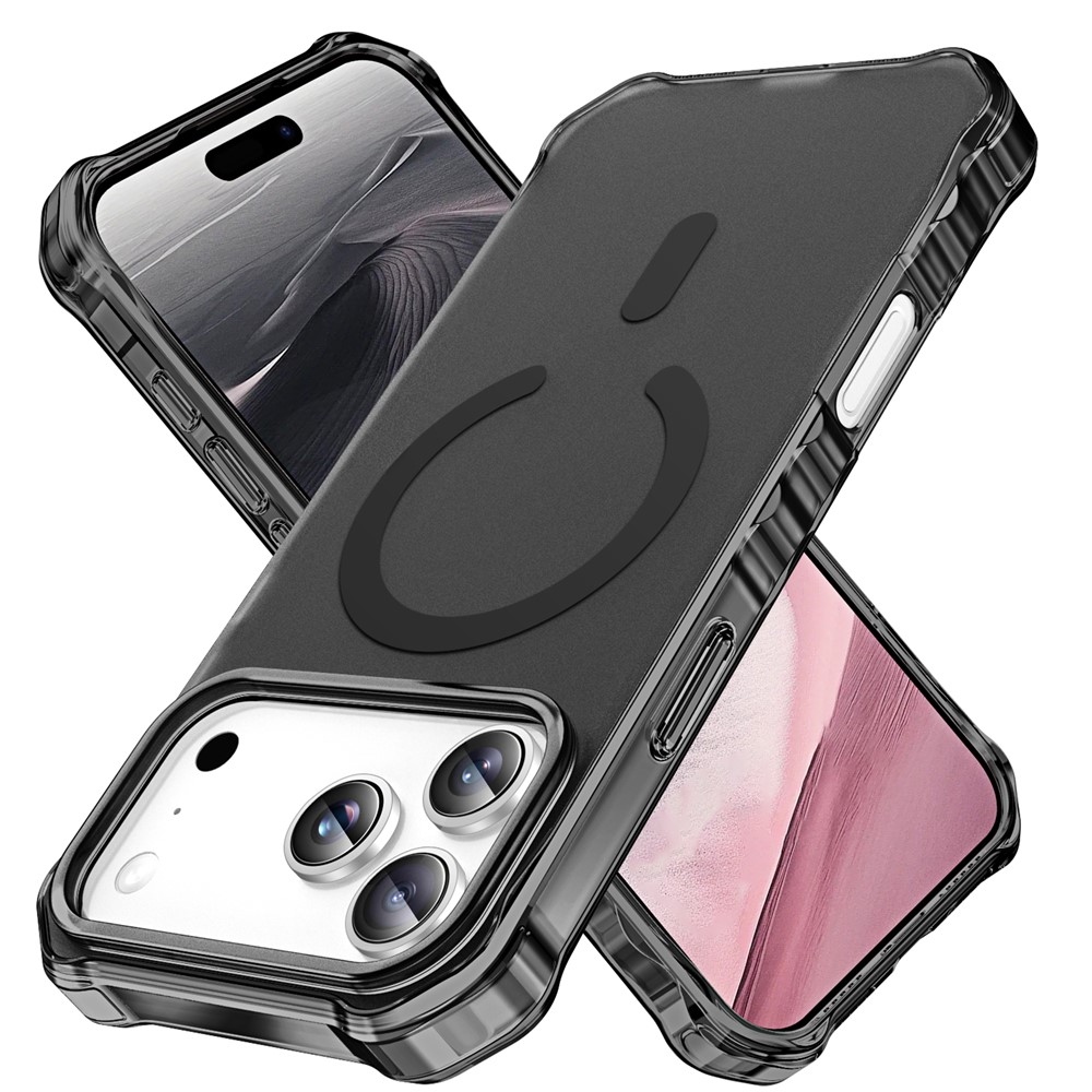 Wavy gélový obal s pevným chrbtom a MagSafe na iPhone 18 Pro/17 Pro - čierny
