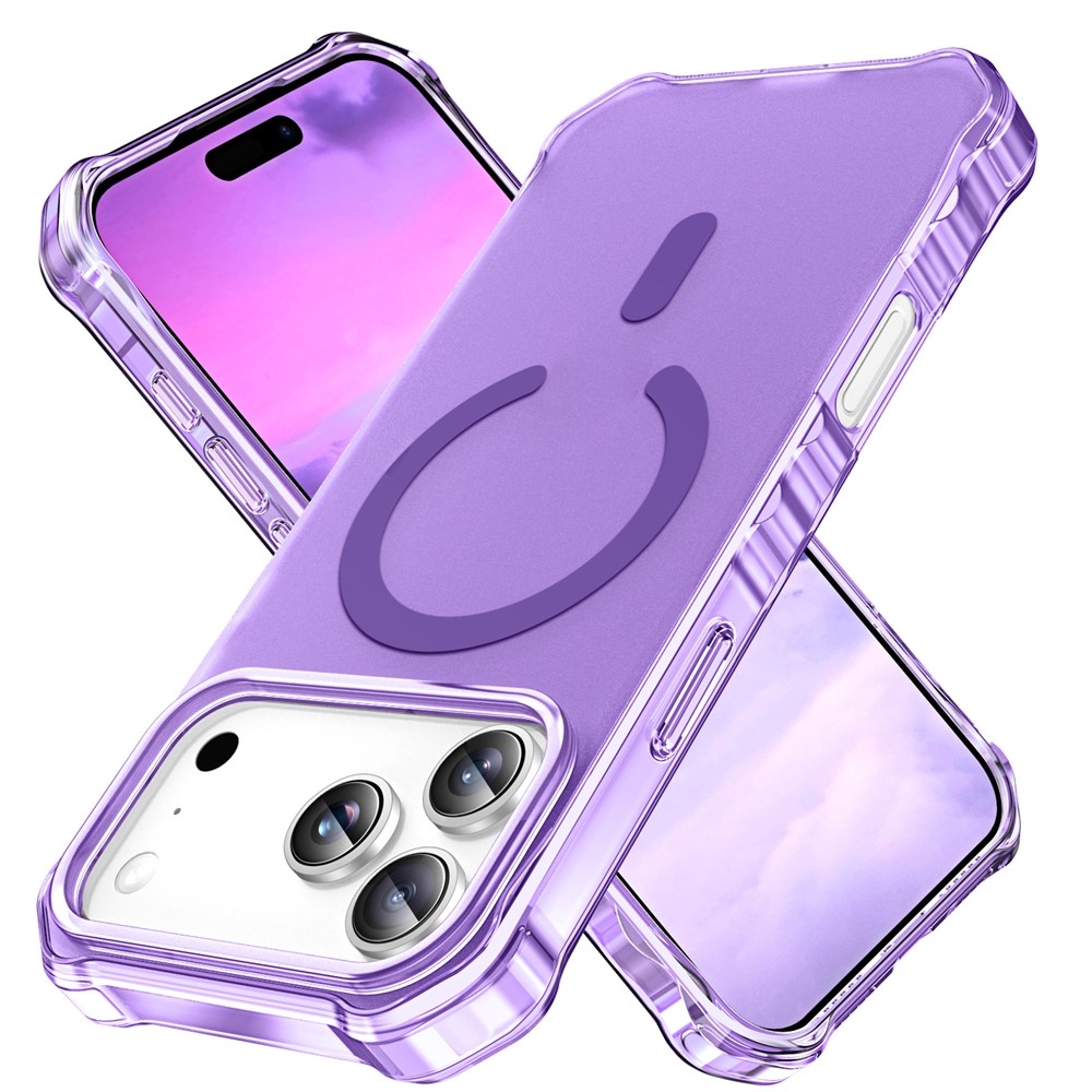 Wavy gélový obal s pevným chrbtom a MagSafe na iPhone 18 Pro/17 Pro - fialový