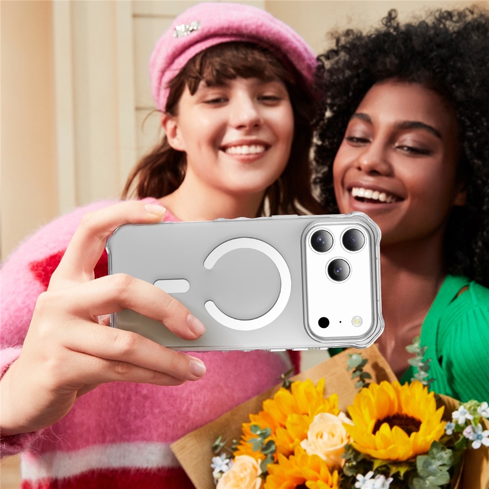 Wavy gélový obal s pevným chrbtom a MagSafe na iPhone 18 Pro/17 Pro - priehľadný