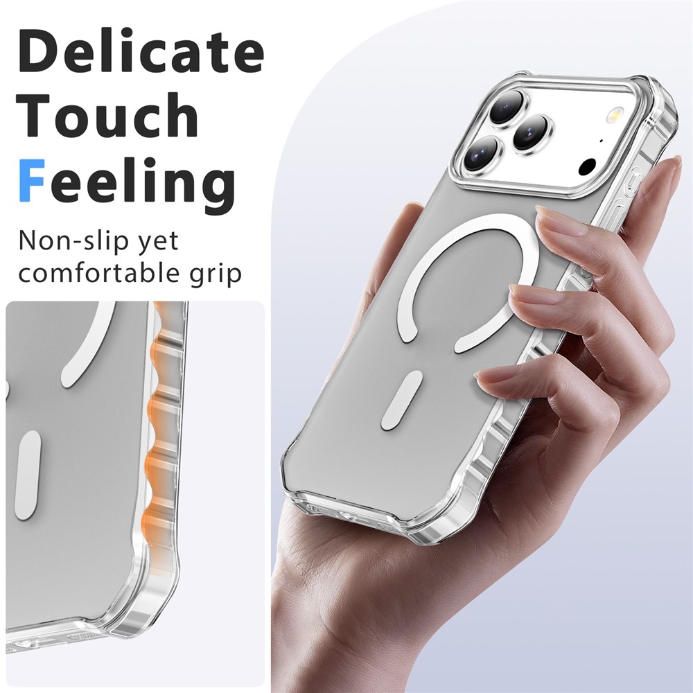 Wavy gélový obal s pevným chrbtom a MagSafe na iPhone 18 Pro/17 Pro - priehľadný